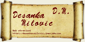 Desanka Milović vizit kartica